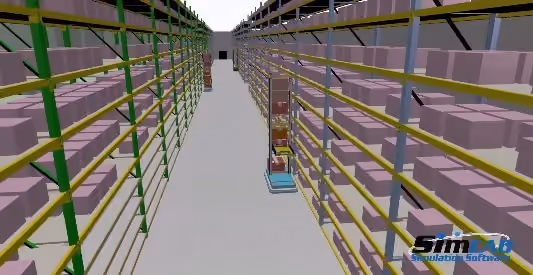 Simcad Pro 3D model of a pick-and-place robot station